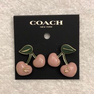 NWT Coach Pink Cherry Earrings
